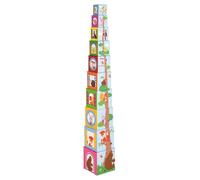 LELIN 10 Pcs Cardboard Forest Animals Numbers Stacking Cubes Educational Toy For Children