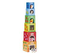 Lelin Toys - Stacking Cubes-6 Friends in Farm Multicoloured
