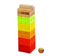 Lelin 56PC Wooden Stacking Tumbling Tower Block Game For Children Kids