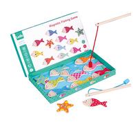 LELIN Wooden Toys Magnetic Educational Puzzle Fishing Game for 18 months+ With Magnetic Rod and Fishes