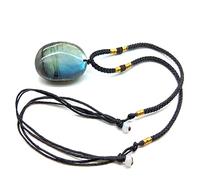 Leling Labradorite Necklace, Gemstone Necklace Pendant, Semi Precious Stones Healing Gemstone, Crystal Natural Crystals, Pendant With Adjustable Rope, 20mm-35mm