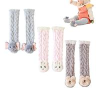 LELISKA Baby Winter Fuzzy 3D Socks Fuzzy Socks Cute Animal Home Fuzzy Socks 3D Cartoon Soft Fleece Socks 3 Pairs-A, One Size