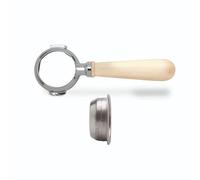 LELIT - LELIT - 58 Bottomless Portafilter - Includes 2-Dose Stainless Steel Filter - Wood Handle - PLA580M - Silver/Maple Wood