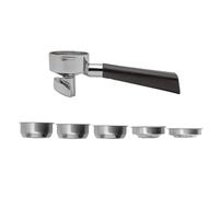 LELIT - LELIT57 2-Way Portafilter - Double Spout - Includes Stainless Steel Filter - Design Handle - PLA572V - Silver/Brown