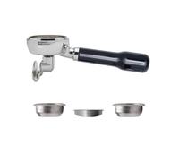 LELIT - LELIT58 2-Way Portafilter - Double Spout - Includes Stainless Steel Filters - Classic Inclined Handle - PLA586S - Silver/Polished Black