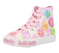 Lelli Kelly Canvas White Girls Baseball Boots Eloise Mid Ankle LK4910 (White, UK Footwear Size System, Little Kid, Numeric, Medium, 9)