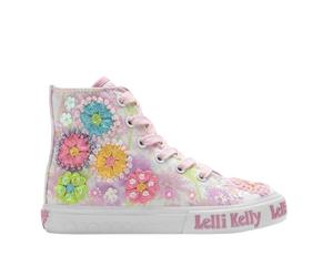 Lelli Kelly Canvas White Girls Baseball Boots Eloise Mid Ankle LK4910 (White, UK Footwear Size System, Little Kid, Numeric, Medium, 11.5)