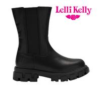 Lelli Kelly Girls Black Chunky Sole Longer Length Ankle Boots Rachele LK2310