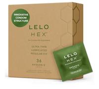 LELO HEX Organic Ultra Thin Condoms Variety Pack, Made Out of Organically Sourced Latex and Infused with L-arginine, Thin Condom Lubricated Latex Condoms (36-Pack)