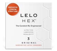LELO HEX Original Ultra Thin Condoms with Increased Strength, Male Condom, Lubricated Condoms for Men, 2.12-Inch/54 mm Diameter (3 Pack)