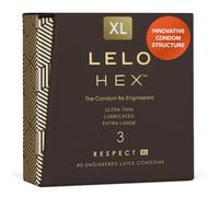LELO HEX Respect XL - Extra Large Condoms, Increased Strength, 3 Pack