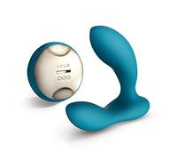 LELO Hugo Prostate Massaging Vibrating Anal Plug, Anal Sex Toys, Prostate Massager with Remote Control, Prostate Vibrator, Prostate Stimulator and Male Sex Toy, Ocean Blue