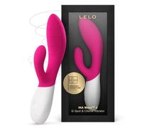 LELO INA Wave 2 Rabbit Vibrator, G Spot Clitoral Massager Cerise