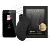 LELO SONA 3 Cruise Female Sonic Massager, Sucking Vibrator Women Sex Toys with Bluetooth App, 12 Settings and Sonic Waves, Adult Sex Toy for Women, Female Vibrators, Suction Vibrator Toys, Black