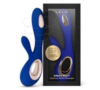 LELO Soraya Wave - Thrusting Rabbit Vibrator, WaveMotion Tech, Blue | This luxurious rabbit vibrator combines thrusting WaveMotion technology with dual stimulation for a full-body experience.