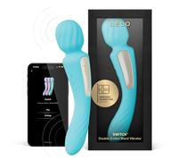 LELO Switch - App-Controlled Double-Ended Vibrator, 12 Settings, Aqua | This double-ended vibrator wand pairs app control with 12 pleasure settings for flexible, dual stimulation.