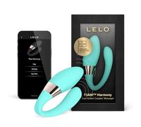 LELO TIANI Harmony - App-Controlled Couples Vibrator, 10 Settings, Aqua | This couples vibrator syncs 2 motors via app control, delivering coordinated, hands-free pleasure for both partners.