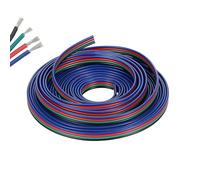 Leloco Extension Cable, 10 Metres, 22 AWG, 4 Pin LED Strip, Extension Cable, LED Strip, Connection Cable, LED Cable, 12V-24V for SMD 3528 2835 5050 5630 LED Cable / Bell Wire etc