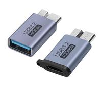 Leloco Pack of 2 USB 3.2 to Micro B Adapter, (Type C + USB) Female to Micro B Male External Hard Drive Adapter, 10 Gbps Compatible with Toshiba, HDD, Seagate, Galaxy S5 Note 3