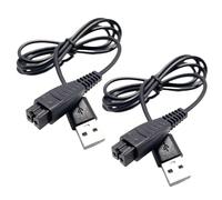 Leloco Pack of 2 USB Charging Cable Compatible with Panasonic Razor RE7-87 - Replacement Charger Cable for Panasonic Electric Shaver