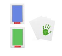 LelonHo 2 Pack Large Inkless Hand and Footprint Kit Clean Touch Ink Pad for Baby Pet Paw Print Kit(1 Blue and 1 Green Ink Pads,4 Imprint Cards)…