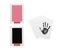 LelonHo 2 Pack Large Inkless Hand and Footprint Kit Clean Touch Ink Pad for Baby Pet Paw Print Kit(1 Black and 1 Pink Ink Pads,4 Imprint Cards)