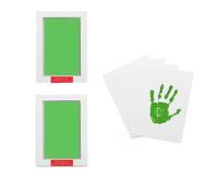 LelonHo 2 Pack Large Inkless Hand and Footprint Kit Clean Touch Ink Pad for Baby Pet Paw Print Kit(2 Black Ink Pads,4 Imprint Cards)