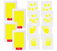 LelonHo Inkless Hand and Footprint Kit Clean Touch Ink Pad for Newborn Baby Pet Paw Print Kit(4 Ink Pads,8 Imprint Cards) (4 Pack Yellow)
