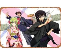 Lelouch Lamperouge, Suzaku Kururugi, Code Geass, C C Anime Poster Home Wall Art Decoration Retro Metal Tin Sign 8x12 inch