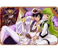 Lelouch Lamperouge Suzaku Kururugi Code Geass C C Anime Poster Home Wall Decoration Retro Metal Tin Sign 8x12 inch