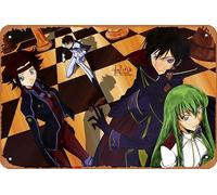 Lelouch Lamperouge Suzaku Kururugi Code Geass C C Kallen Kozuki Anime Poster Home Wall Decoration Retro Metal Tin Sign 8x12 inch
