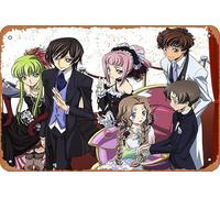 Lelouch Lamperouge, Suzaku Kururugi, Code Geass, C C, Nunnally Lamperouge, Anya Alstreim, Rolo Lamperouge Anime Poster Home Wall Art Decoration Retro Metal Tin Sign 8x12 inch