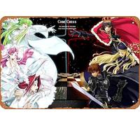 Lelouch Lamperouge Suzaku Kururugi Code Geass C C V V Anime Poster Home Wall Art Decoration Retro Metal Tin Sign 8x12 inch