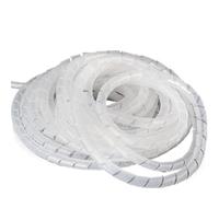 Leluo Plastic Spiral Wrapping Band Wound Winding Pipe Tube Coil Hose Cable Organizer Wiring Protective Tape 4mm 6mm 8mm 12mm 18mm 20mm Flexibility(White,10mm 20Meter)