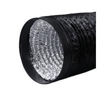 Leluo PVC Aluminum Foil Ventilation Pipe Black Composite Flexible Hose Scalable Smoke Tube Kitchen Exhaust Outlet Fan 100mm 120mm Buildings(100mm x 1.5 Meter)