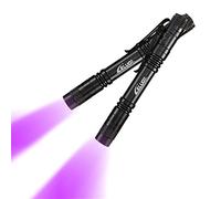 LELUOHQ 2 Pack UV Penlight Flashlight with Clip，Mini 395nm Mini Pen Light ，,Waterproof Ultraviolet Flashlight for Leak, Pet Urine, Scorpion, Hotel Inspection, Dry Stain and Bed Bug.