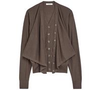 Lemaire Trompe L'oeil Wool-blend Cardigan - Brown - XS (UK6 / XS)