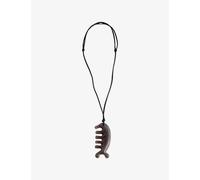 Lemaire Womens Lemaire Beluga Gua Sha Agate and Leather Necklace Grey Agate