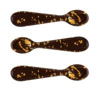 Leman Chocolate Golden Spot Spoons, Pack of 40 - Premium Belgian Chocolate Spoons for Drinks & Desserts