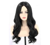 LeMarnia Black Women's Long Wavy Curly Heat Resistant Synthetic Wig Halloween Daily Party Costume Wig