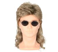 LeMarnia Men or Women Wigs Golden Brown 80s Mullet Dirty Wig Halloween Costume Fashion Wigs Costume Party Accessories Wig