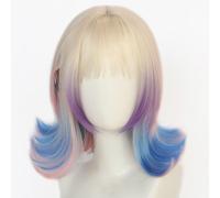 LeMarnia Women or Girls Multicoloured Short Curly Wig Halloween Carnival Costume Cosplay Wig