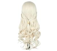 LeMarnia Women's Blonde Long Curls with Braids for Medieval Renaissance Wig Halloween Cosplay Costume Wig