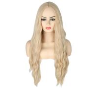 LeMarnia Women's Dark Gold Fluffy Long Wavy Wigs Heat Resistant Synthetic Wigs for Everyday Party Cosplay