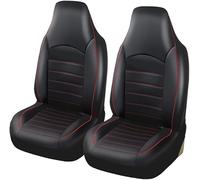 LEMAS Car Leather Seat Cover Sets for Ford Focus St Mk4 Focus Mk2 S Focus MK2 MK3 MK4 Focus MK3 Sport, Waterproof Nonslip Breathable Seat Cushion Protector Accessories,B-red line