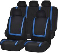 LEMAS Car Seat Cover Sets for Audi A4 2002-2006, 5 Seats Full Surround Seat Protector Comfortable and Breathable Interior Accessories,B-Blue