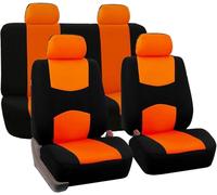 LEMAS Car Seat Cover Sets for Mini Cooper R56 2006 2007 2008 2009 2010 2011 2012 2013 2014, 5 Seats Full Surround Seat Protector Comfortable and Breathable Interior Accessories,B-Orange
