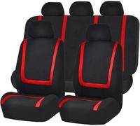 LEMAS Car Seat Cover Sets for Suzuki Celerio Basic/Club/Comfort 2014-2020 2021 2022 2023 2024 2025, 5 Seats Full Surround Seat Protector Comfortable and Breathable Interior Accessories,C-Red