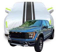 LEMAS Full Car Cover for Ford SVT RAPTOR F-150 Raptor, Waterproof/Scratchproof/Anti-UV All Weather Protection, Breathable Car Tarpaulin,B-Silver-Black