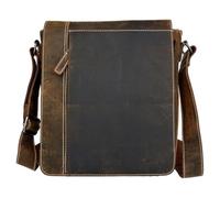 Lemasi Buffalo Leather Women's Men's Shoulder Bag Messenger Bag Handbag with Tablet Compartment Brown